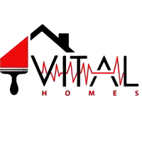 Vital Homes Painting logo — red paintbrush and house icon with black wordmark.